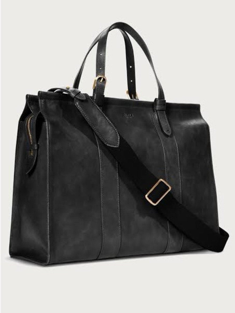 Shinola Large Sibley Satchel Classic Black Leather Men's Tote Bag